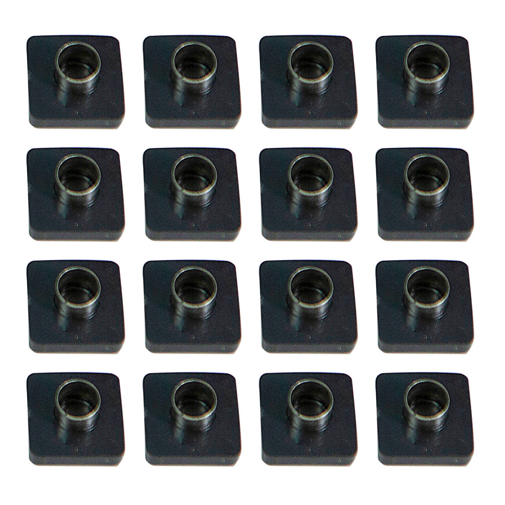 Kit 16 Sapatas Quadradas de Polietileno p/ Móveis 19 Mm Cor Preto