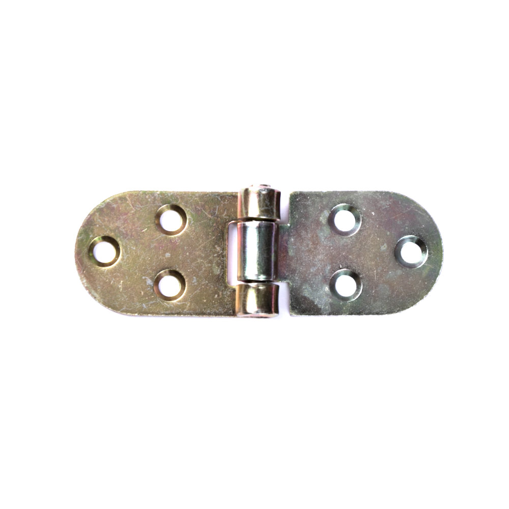 Dobradiça Bicromatizada de Metal Redonda com 6 Furos 7.9 X 2.7 Cm